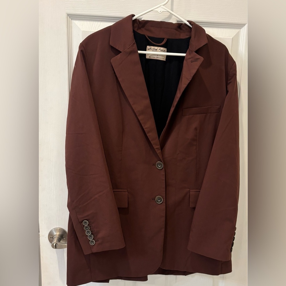 Free People We The Free Women's Brown‎ Blazer